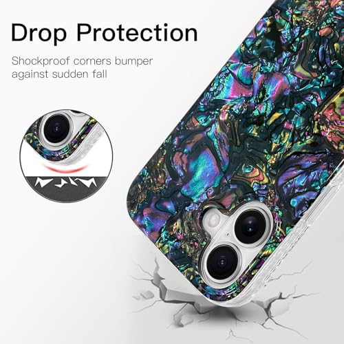 AIGOMARA Magnetic for iPhone 17 Case, Abalone Opalescent Shell - color: Abalone-Round, size: iPhone 17