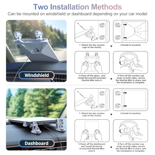 Starlink Mini Car Mount for Dashboard, Star-Link Mini Dash Mount