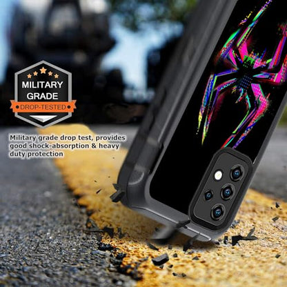 Compatible for Samsung Galaxy A53 5G Case with Screen Protector, Spider Cool Full Body Heavy Duty Galaxy A53 Case for Boys Men Black Shockproof 3-Layer Protective Case 6.5IN - color: Gray
