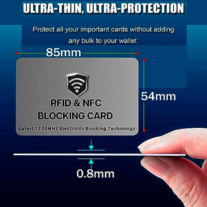 SaiTech IT 5 Pack RFID Blocking Card for Credit Debit ID Card, Grey | Slim Anti-Theft Contactless NFC RFID Blocker Protector, Easily Fit into Wallet and Purse, for Men & Women - color: Grey