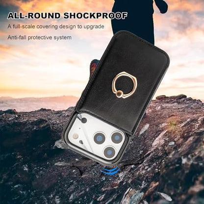 ONETOP for iPhone 18/17 Pro Wallet Case with Credit Card Holder,Black - color: Black