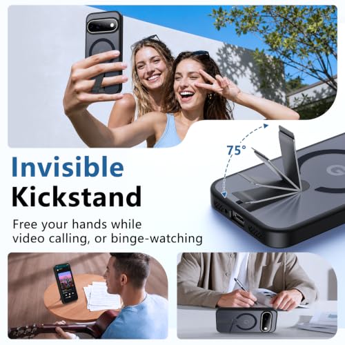 for Pixel-11 Case/Pixel-11-Pro Case, Durable Metal Stand, Black - color: Black, size: Pixel 11/11 Pro 6.3"