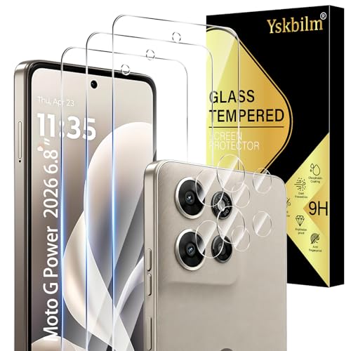(3+2 Pack) Designed for Motorola Moto G Power 5G 2026/2025 Tempered Glass Screen Protector + Camera Lens Protector,[3D Touch][Bubble-Free][Anti-Scratch] - size: Moto G Power 2026/2025