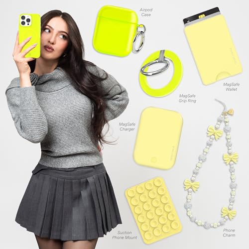 VELVET CAVIAR for iPhone 15 Case Neon Yellow - Compatible with MagSafe [10ft Drop Tested] - color: Neon Yellow, size: 15