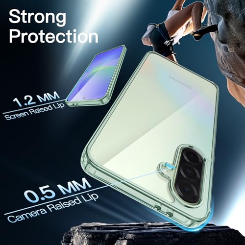 JETech Case for Samsung Galaxy A36, Anti-Yellowing, Lime | Shockproof Protection, Scratch Resistant Hard PC Back, Durable Transparent TPU Bumper - color: Lime, size: Galaxy A36