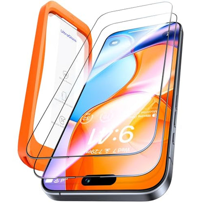UltraGlass Top 9H+ Glass for iPhone 16 Pro Screen Protector Glass, 2 Pack - size: iPhone 16 Pro