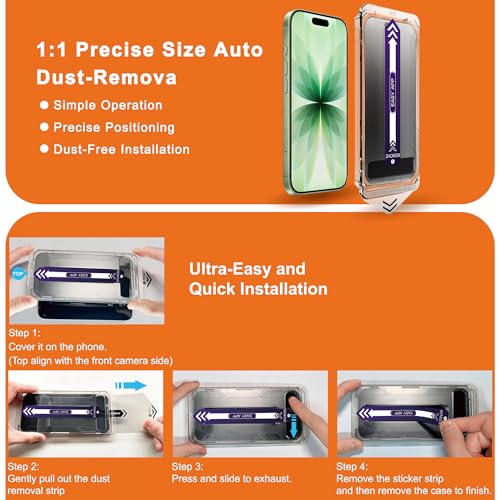 2-Pack Matte Privacy Screen Protector for iPhone 17 & 16 Pro,Anti-Glare & Anti-Spy,Anti-Fingerprint,Smooth as Silk,Easy Installation, Military-Grade 9H Hardness - size: iPhone 17 / iPhone 16 Pro
