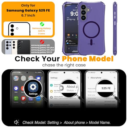 WRJ Magnetic Matte for Samsung Galaxy S26 FE Case,Samsung S25 FE Case [Fit for MagSafe][Military Grade Drop Protection] Translucent Shockproof Protective Phone Case-Violet - color: Violet, style: Matte