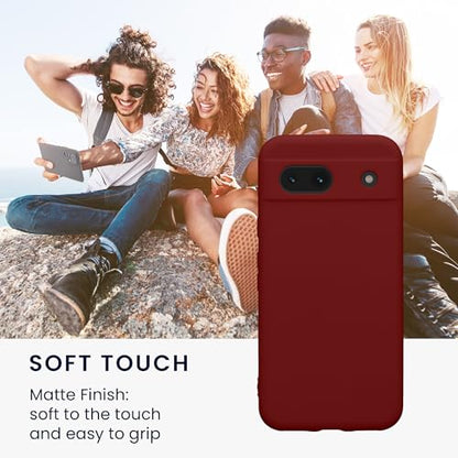 kwmobile Case Compatible with Google Pixel 8a Case - Protective Slim TPU Phone Cover - Soft Matte Finish - Rhubarb Red - color: Rhubarb Red