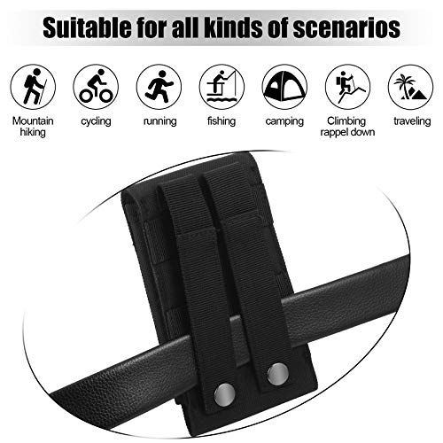 Weewooday 2 Pcs Molle Phone Pouches, 1000d Nylon Universal Tactical Cell Phone, EDC Pouch Holsters Army Holders for Men Belt, Black
