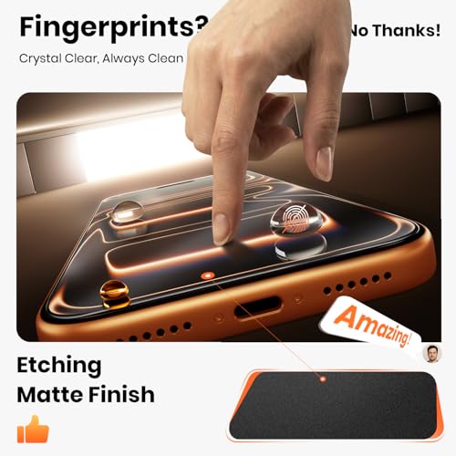 Hoerrye Matte Privacy Screen Protector for iPhone 17 Pro Max - 24° Anti Spy