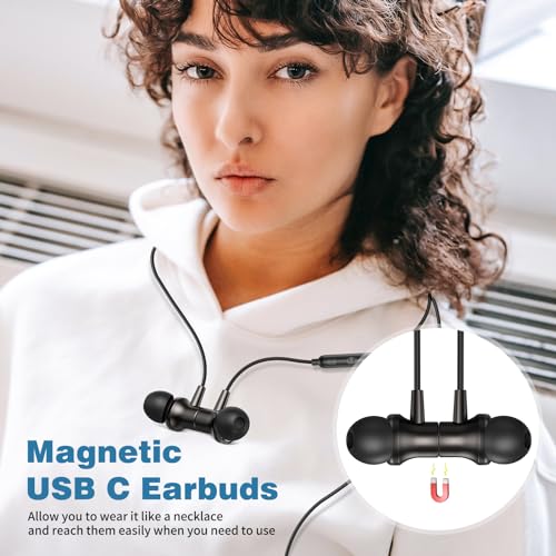 COOYA USB C Headphones Wired Earbuds for iPhone 18 Pro Max 17 16, Gunmetal - color: Gunmetal