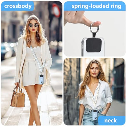 2 Pack Phone Lanyard Cell Phone Lanyard Crossbody Adjustable Phone Strap for Use Around the Neck Cell Phone Lanyard - color: Yellow and Blue Flowers