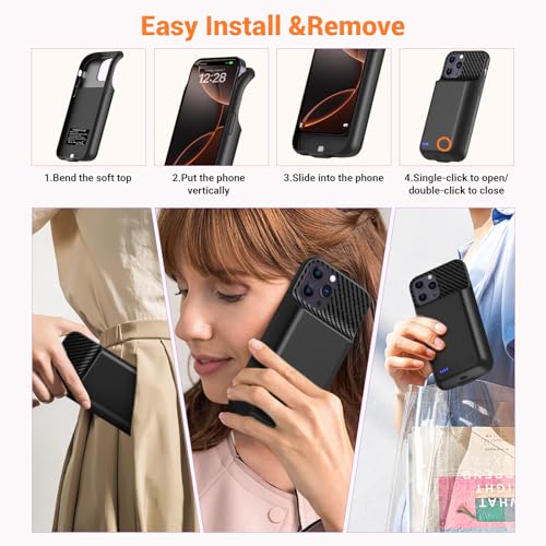 Battery Case for iPhone 12 ProMax ,13 ProMax, 14 ProMax, 14 Plus (6.7 inch) 2026 Upgraded High Capacity 13800mAh Battery Pack Rechargeable Charger Charging Case with Tempered Glass Screen Protector - size: iPhone 12 ProMax