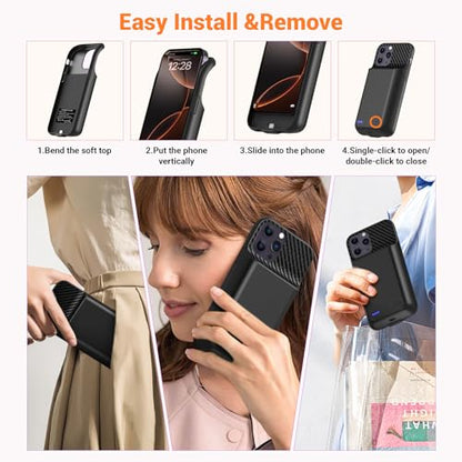 Battery Case for iPhone 12 ProMax ,13 ProMax, 14 ProMax, 14 Plus (6.7 inch) 2026 Upgraded High Capacity 13800mAh Battery Pack Rechargeable Charger Charging Case with Tempered Glass Screen Protector - size: iPhone 12 ProMax