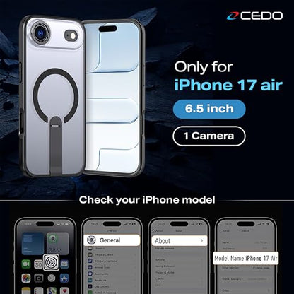 CEDO Magnetic Kickstand Case for iPhone 17 Air, MagSafe Compatible Black - size: iPhone 17 Air