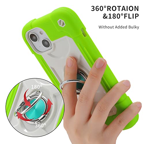 MARKILL Compatible with iPhone 14 Plus Case 6.7 Inch with 360 Degree Rotate Ring Stand, Military Grade Drop Protection Full Body Rugged Heavy Duty Protective Cover for iPhone 14 Plus - color: Guava, size: iPhone 14 Plus 6.7"