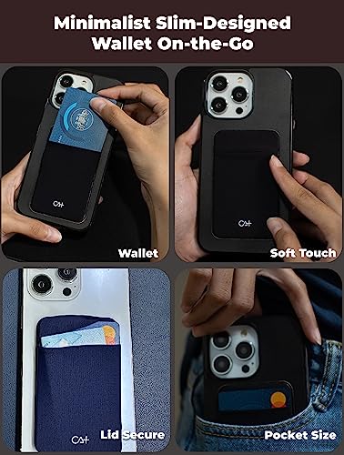 2 Pack Cell Phone Wallet Credit Card Holder for Back of Case Stick On Sticky Wallet Sleeves Adhesive Pouch Lid Secure Pocket for iPhone, for Galaxy and Androids - Black + Blue Green - color: Black+Green