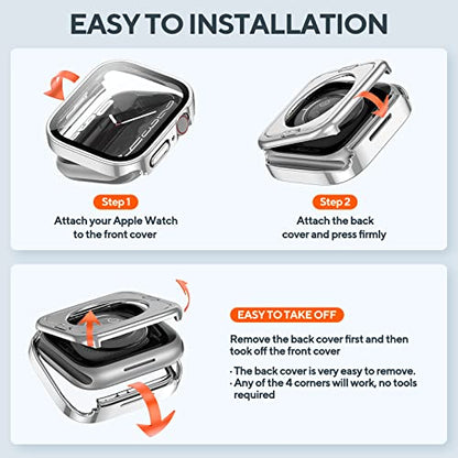 2-Pack Waterproof Case for 40mm Apple Watch SE 3/2/1 Series 6/5/4 - color: Starlight/Silver, size: 40mm(SE3/SE2/SE/6/5/4)