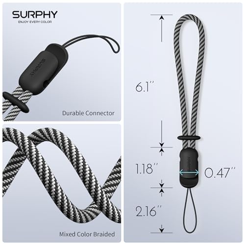 SURPHY 2 Pack Phone Lanyard, Phone Wrist Strap for Case, Camera Wrist Strap - color: Black & Black
