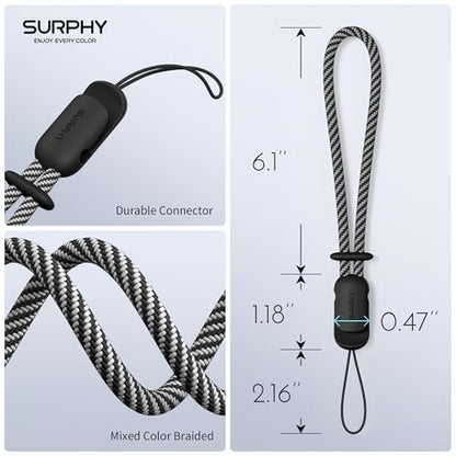 SURPHY 2 Pack Phone Lanyard, Phone Wrist Strap for Case, Camera Wrist Strap - color: Black & Black
