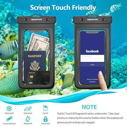 4 Pack 8.5“ Waterproof Cell Phone Pouch - Underwater Dry Bag Case Lanyard - Water Proof Clear Holder Protector for iPhone 16 15 14 Pro Max Plus Samsung Galaxy S25 S24 Ultra Note for Beach Swimming - color: 4 Pack Purple