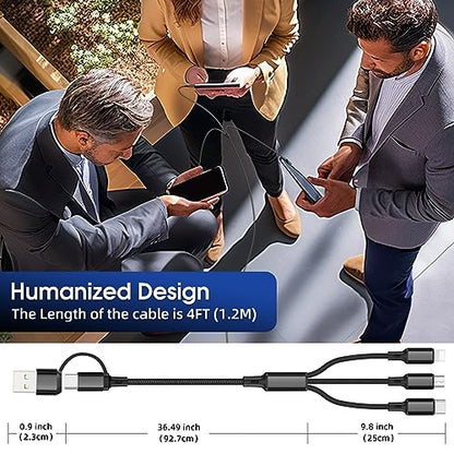Ankndo 6 in 1 Multi Charging Cable, Multi Charger Cable for All Devices - color: Black