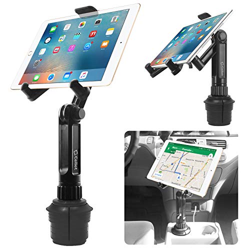 Cellet Universal Car Cup Holder Tablet Mount – Adjustable Gooseneck Stand for iPad, Galaxy, Kindle, Smartphones & More – Stable Base Fits Cup Holders 2.5"-4" for Front & Back Seat Use - style: Tablet 13in Neck