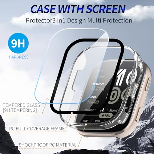 2 Pack for Amazfit Bip 6 Screen Protector Case - color: Clear+Clear