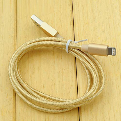 3FT Fast Charging Lightning Cable,Apple MFi Certified USB to Lightning Charger + Sync Cable Compatible with iPhone 11/11 Pro/11 Pro MAX/XS/XS MAX/XR/X/8/8 Plus/7/7 Plus/MacBook (B/Gold) - color: B/Gold