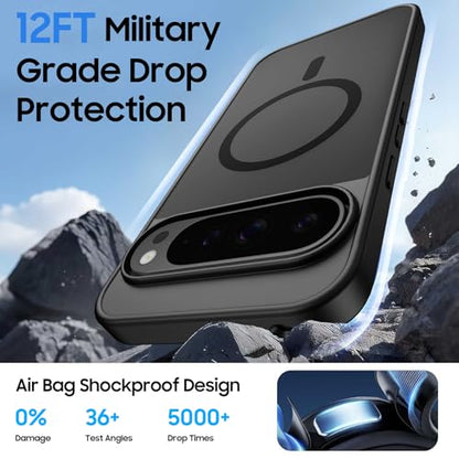 Magnetic for Google Pixel 10/Pixel 10 Pro Wallet Case Card Holder﻿ | Compatible with MagSafe, Shockproof Phone Cover with Detachable RFID Blocking Card Slot, Black - color: Black, size: Pixel 10/10 Pro