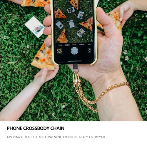 Phone Crossbody Chain, Universal Crossbody Phone Lanyards, AdjustableMultifuctional Compatible with Most SmartphonesRelated to Cross body women's bag chain, Anti theft（adjustable-golden） - color: Adjustable-golden