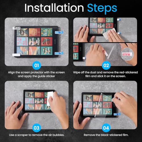 MoKo 4 Pack Screen Protector for 7" Kindle Paperwhite 12th Gen 2025/2024 - size: 4 Pack