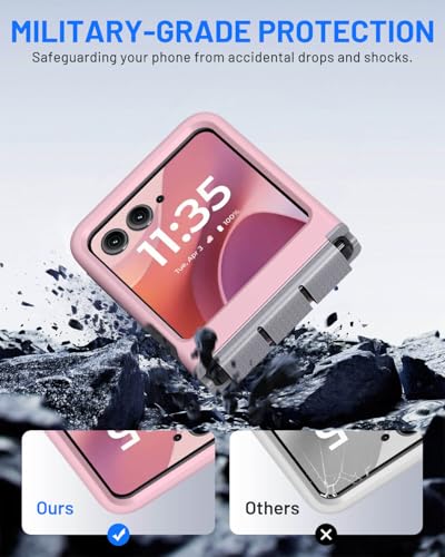 Hinge Protection for Motorola Razr 2026/2025/2024 Case (Pink) | TPU bumper & hard PC, raised camera edges, shockproof, slim, lightweight, dual-layer cover, wireless charging compatible - color: Pink