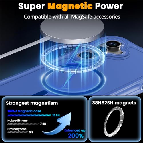 WRJ Magnetic Matte for Samsung Galaxy S26 FE Case,Samsung S25 FE Case [Fit for MagSafe][Military Grade Drop Protection] Translucent Shockproof Protective Phone Case-Blue - color: Blue, style: Matte
