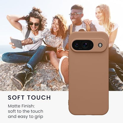 kwmobile Case Compatible with Google Pixel 9 Case - Protective Slim TPU Phone Cover - Soft Matte Finish - Cappuccino - color: Cappuccino, size: Pixel 9