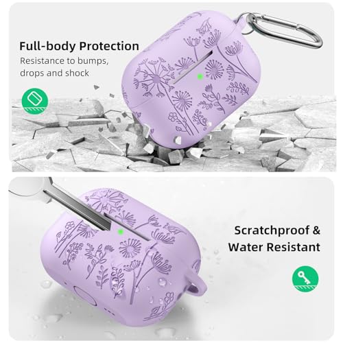 Lerobo for AirPods Pro 3 Case with Cleaner Kit & Keychain, Lavender - color: A-Lavender, size: AirPods Pro 3