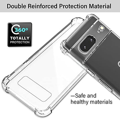 Google Pixel 7a Case with Screen Protector, Shockproof Crystal Clear Slim Soft Silicone TPU Protective Phone Cover Clear - color: Z Clear, size: Google Pixel 7a Case