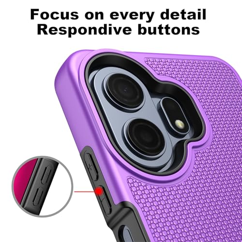 Ailiber for TCL 70 Pro NxtPaper Phone Case Slim, Screen Protector-Purple | Creative Artistic Design, Dual Layer Hybrid Protection & Soft Silicone Bumper, Shockproof Phone Cover for Daily Lifestyles - color: Purple