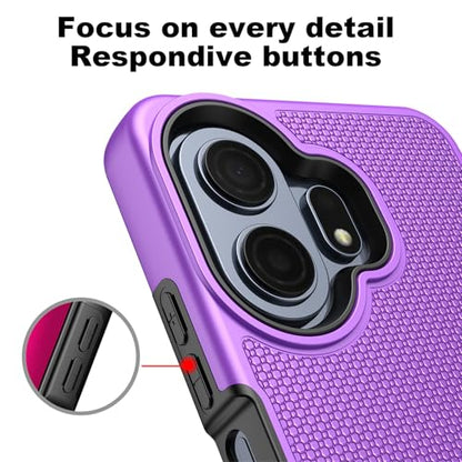 Ailiber for TCL 70 Pro NxtPaper Phone Case Slim, Screen Protector-Purple | Creative Artistic Design, Dual Layer Hybrid Protection & Soft Silicone Bumper, Shockproof Phone Cover for Daily Lifestyles - color: Purple