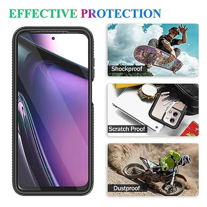 Compatible with Moto G Stylus 5G 2023 Case, Built in Screen Protector Full Body Shockproof Slim Fit Bumper Protective Phone Cover Men Women-Black/Clear - size: Moto G Stylus 5G 2023