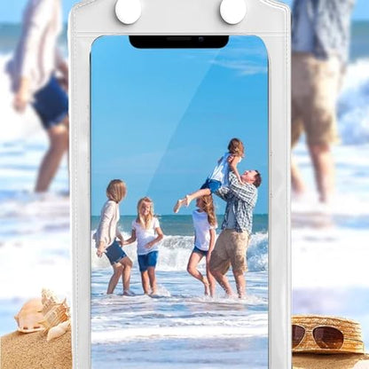 5pcs Universal Transparent Mobile Phone Waterproof Bag Touch Screen Outdoor Riding Rainproof Mobile Phone Protection Case - color: Transparent-B