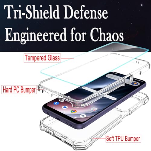 DpS for Cricket Icon Plus 2026/At&t Verge 2 Case 3-in-1,Cricket Iconplus 2026 with Screen Protector, Dual-Layer Case Full Body,At&t Verge 2 Hard PC Bumper & Silicone Back Cover.(Clear) - color: A_Clear