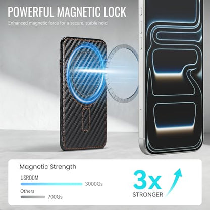 for Magsafe Wallet Magnetic Card Holder RFID Blocking, Carbon Black - color: Carbon Black