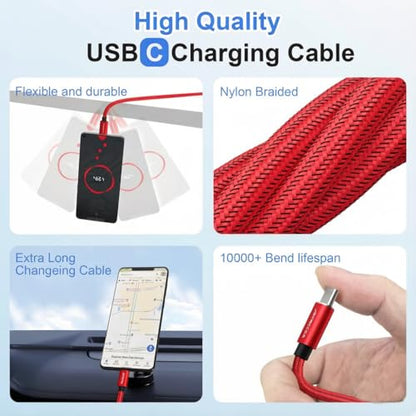 Bynccea 5 Pack USB C Cable 10ft Type C Charger Fast Charging Nylon Braided USB A to USB C Cable for Samsg Galaxy A15 A25 A35 A55 A54, S24 S23 S22 S21 S20 S10 S10E, Note 20 10, Moto G