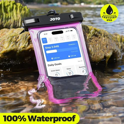 JOTO Up to 7" Universal Waterproof Phone Case for iPhone 17 Air 16 15 14 13 12 11 Plus Pro Max, IPX8 Cellphone Dry Bag XR X SE, Galaxy S23 S22 S21 S20+ S20 S10 Plus Note, Pixel -Pink - color: Magenta, size: 1 Pack