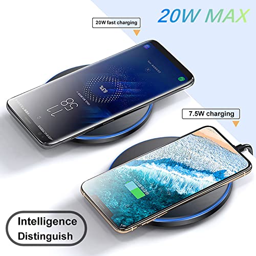 25W Fast Wireless Charger Pad,USB-C Wireless Phone Charging Station - color: Black