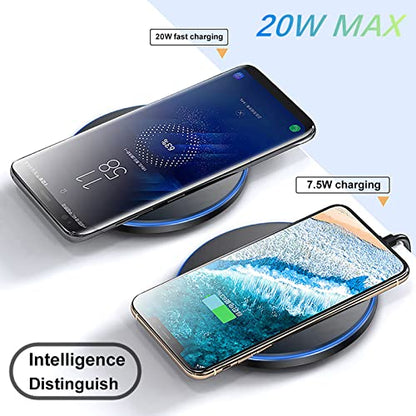 25W Fast Wireless Charger Pad,USB-C Wireless Phone Charging Station - color: Black