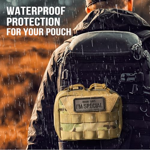 OneTigris MOLLE Pouch, Tactical Admin Pouch Belt EDC Tool Organizer Zippered Utility Waist Pack 7.5"x5"x2" - color: Camocolor