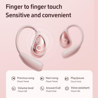 Open Ear Earbuds Bluetooth 5.4 Wireless Headphones, 50H Pink - color: Pink